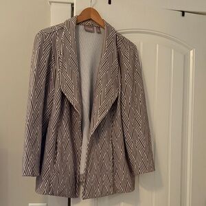 Chico's Brown and White Patterned Blazer
